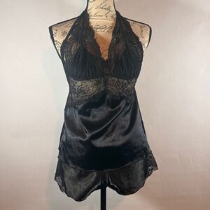 Fredericks of Hollywood Women's Short Satin Pajama Set - Black